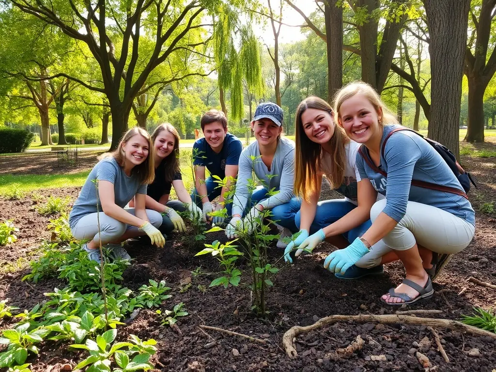 A group of ACCA members participating in a habitat restoration project, planting native trees and shrubs to enhance biodiversity and provide food and shelter for local wildlife.