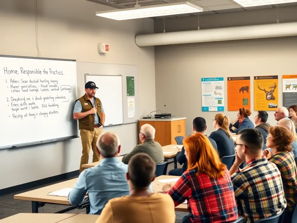 An ACCA instructor leading a workshop on sustainable hunting practices, demonstrating responsible techniques and emphasizing the importance of ethical behavior in wildlife management.